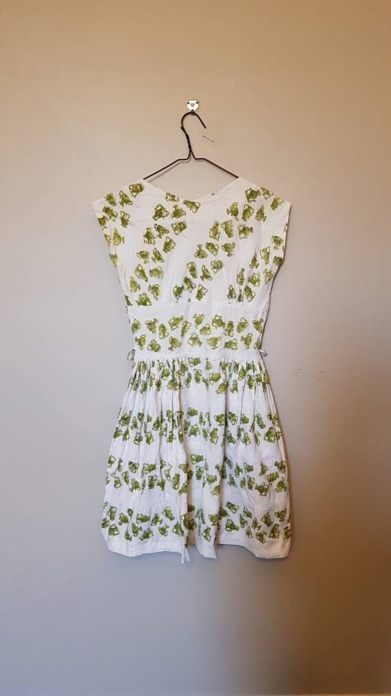 1950s antiquities novelty print dress S