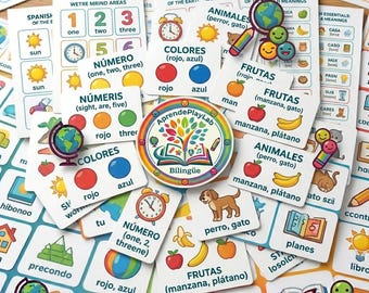 Spanish Vocabulary for Kids | Bilingual Learning Printable | Preschool Spanish English PDF