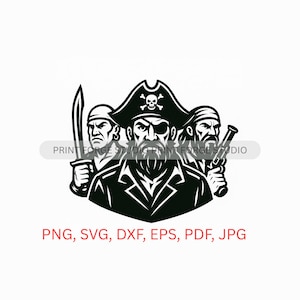Piratencrew Digitale Datei | svg, png, dxf, eps, pdf | Vektorgrafik Datei Laser Clip Art schneiden | sofortiger digitaler Download kommerzielle Nutzung