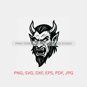 Devil with Horns Digital File | svg, png, dxf, eps, pdf | vector graphic cut file laser clip art | instant digital download commercial use