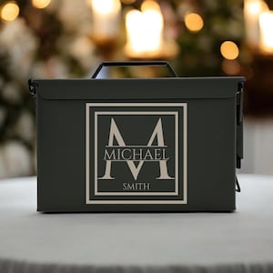 Engraved .50&.30 Cal Ammo Box - Groomsman Gift, Groomsman Ammo Box, Engraved Ammo Can, Ammo Storage, Best Man Gift, Wedding Party Gifts