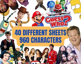 Guess who 2.0 characters boards sheets, Guess who 2.0 template, Guess who 2.0 game board