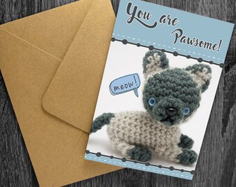 You are pawsome Greeting card, friendship card, BFF card, Love card