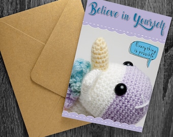Believe in yourself Greeting card, friendship card, BFF card, Motivational card