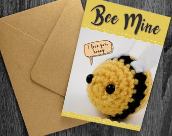 Bee Mine Greeting card, Proposal card, valentines card, wedding card, Love card