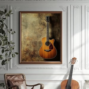 Midcentury Modern Acoustic Guitar Art