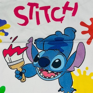 Disney Stitch Painting tote bag, shoulder bag, colorful bag, custom bag, everyday bag, tote colorful bag, reusable bag, Disney, paints