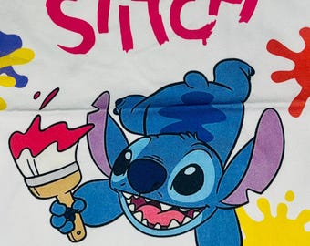 Disney Stitch Painting tote bag, shoulder bag, colorful bag, custom bag, everyday bag, tote colorful bag, reusable bag, Disney, paints