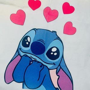 Cute Stitch-Inspired Tote Bag | Kawaii Heart Design | Personalized Gift | Disney Lover Gift | Pastel Aesthetic Bag | Eco-Friendly Tote Bag