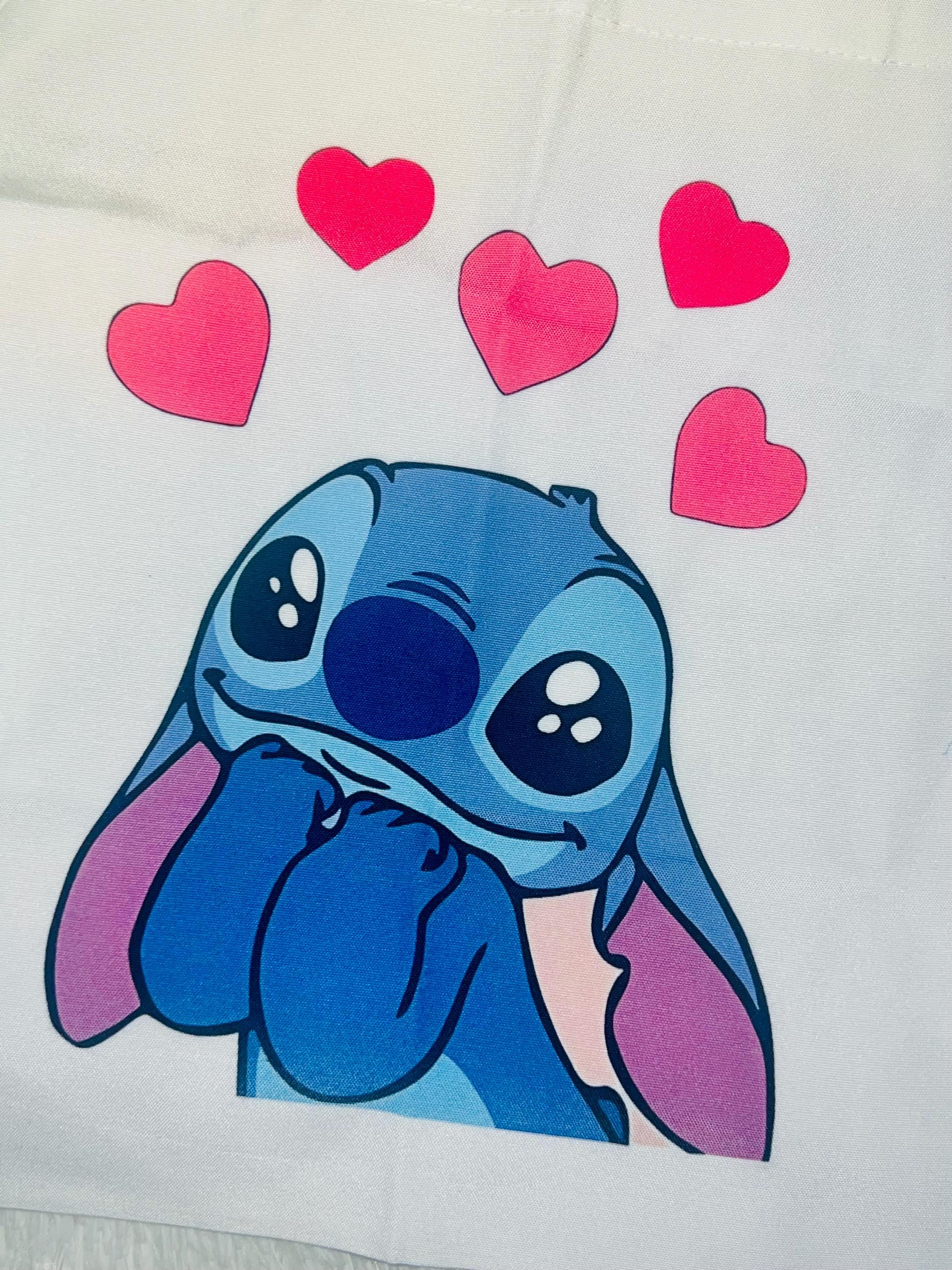 Cute Stitch-Inspired Tote Bag | Kawaii Heart Design | Personalized Gift | Disney Lover Gift | Pastel Aesthetic Bag | Eco-Friendly Tote Bag