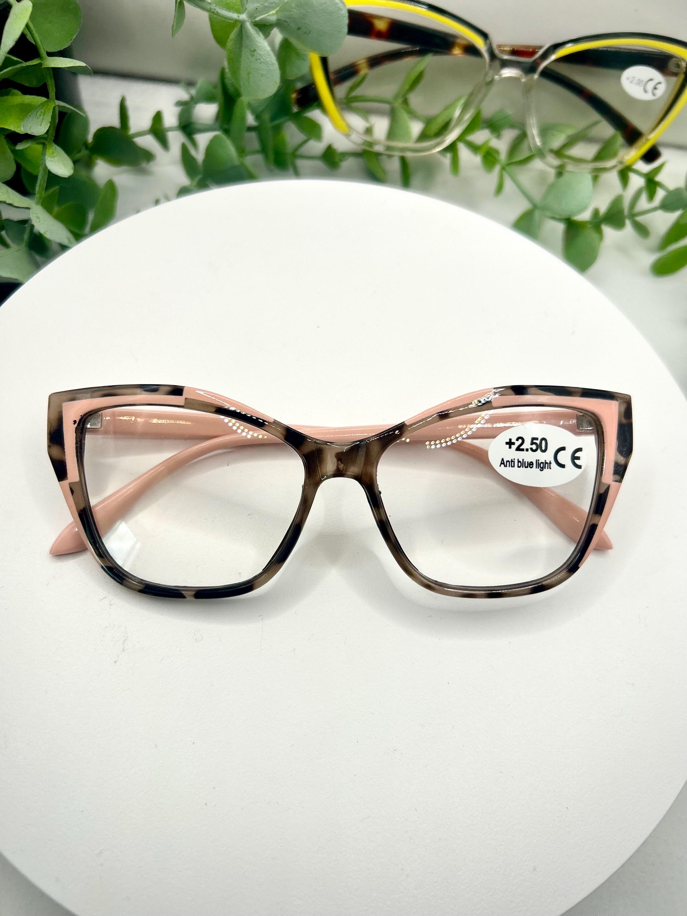 Cat Eye (reading) Glasses +250, +200 Leopard Pink & Tortoise 
