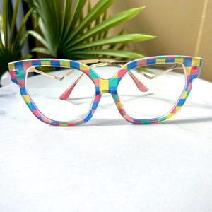 Rainbow Rebellion Oversized Glasses Color Splash Bold Fashion Colorful Frames for Women | Non-Prescription Multicolor Eyewear Statement