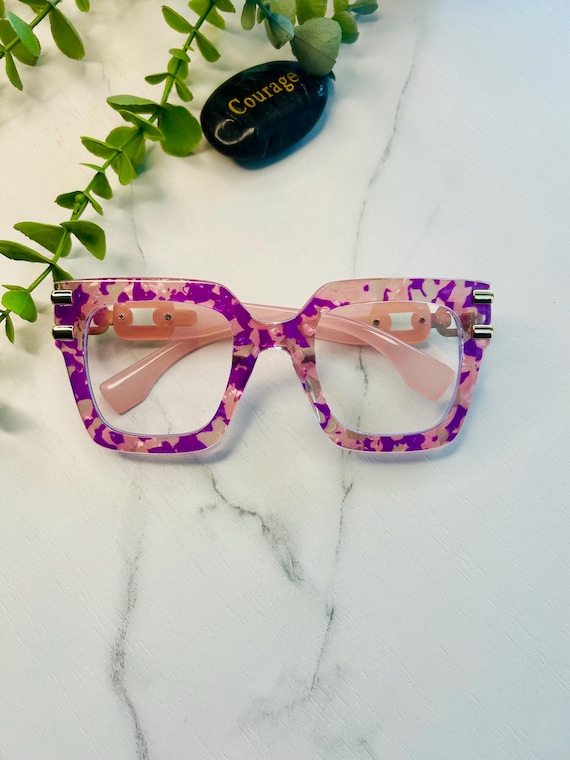 Dream House Frames-Oversized Purple Speckled Gold… - image 1