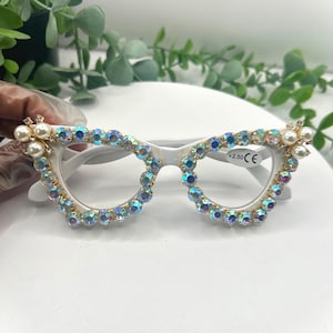 Oversized Rhinestone Cat Eye (Reading) Glasses: Glam Diva Fashion