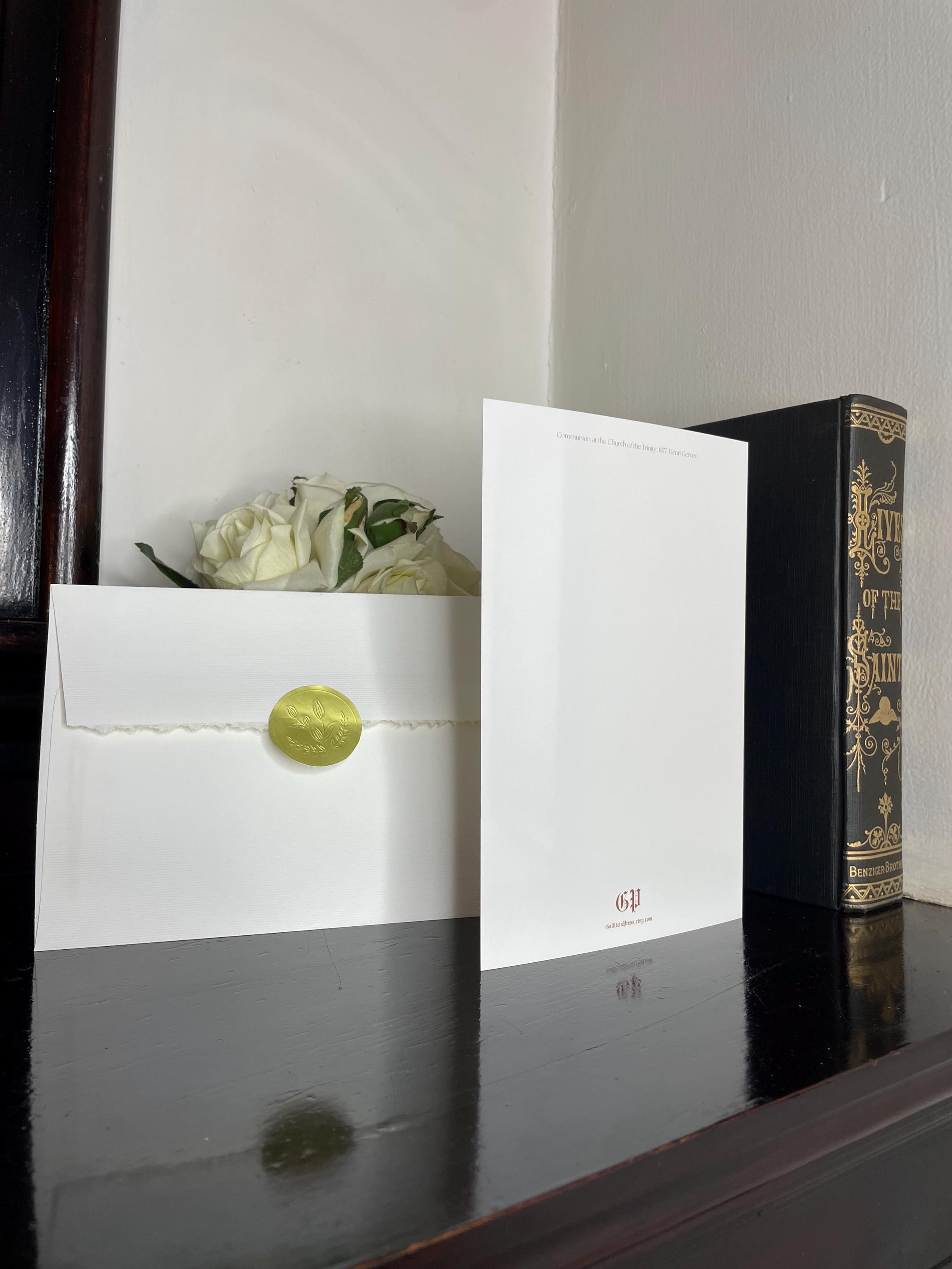 Catholic First Communion Cards With Gold Foil Envelopes: Traditional ...