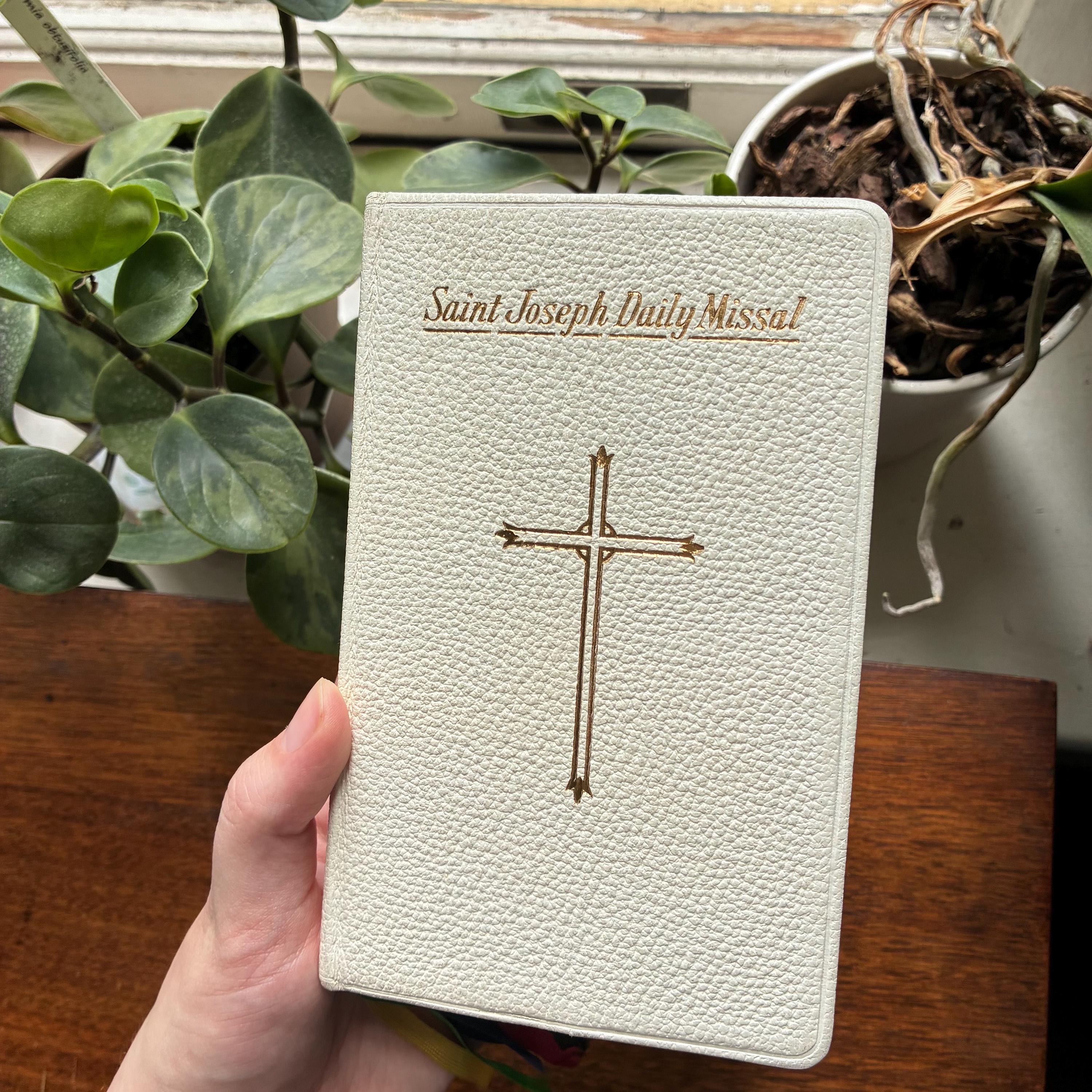 Vintage Traditional Latin Mass Daily Missal White for Bridal Gift
