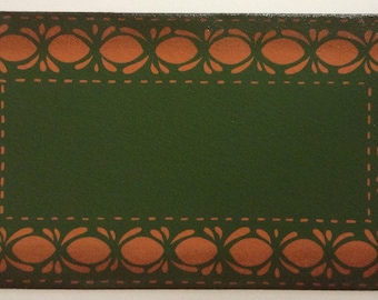 Ready Made! - X-Small Dog/Cat Canvas Pet Placemat - Food Dish Mat - Floorcloth - 9" x 16 1/2" - or Table Top
