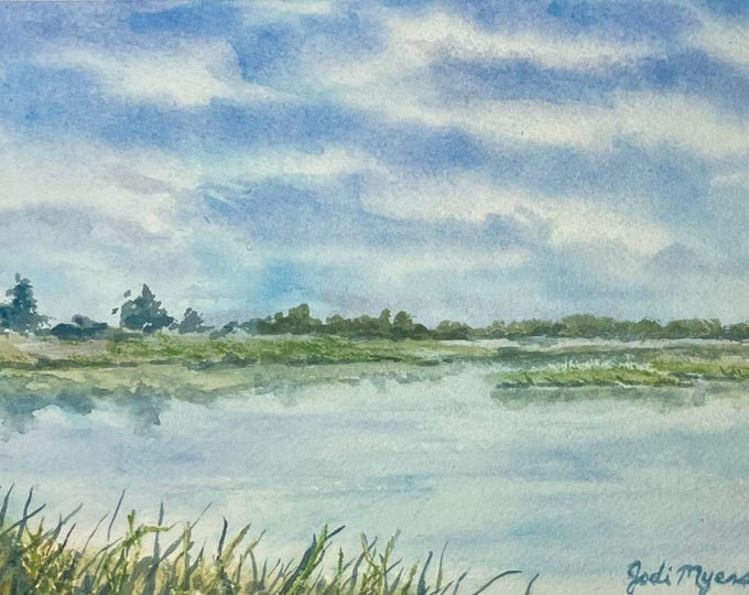 Original Watercolor Painting - Water Landscape “Yorktown, VA”