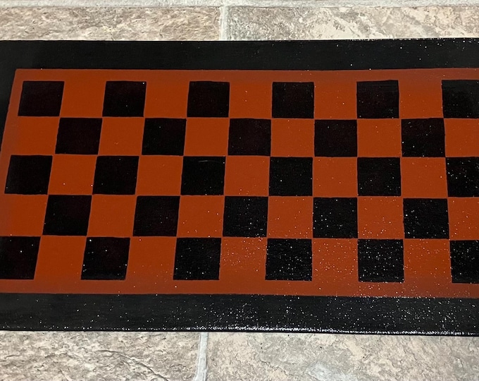 Ready Made! - X-Small Dog/Cat Canvas Pet Placemat - Food Dish Mat - Floorcloth - 9" x 16 1/2" - or Table Top