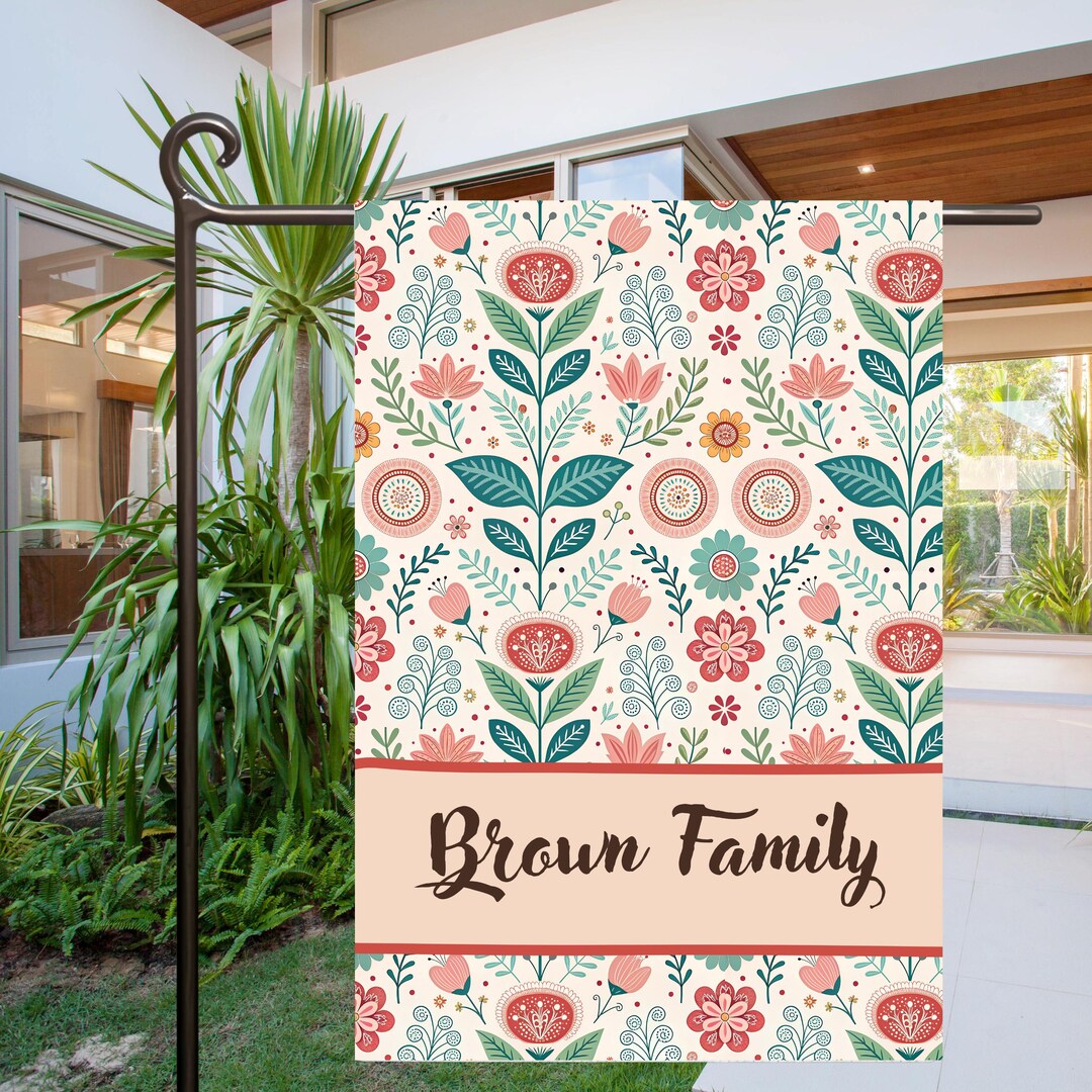 Spring Sign Outside House Personalized Spring Garden & House Sign, Custom Family Name, Bright ...