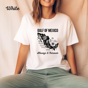 Golfe du Mexique Always & Forever Comfort Color Tee, carte du Mexique vintage T-shirt unisexe soutien du Mexique, géographie historique cadeau histoire de la côte
