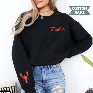 Lobster Shirt Custom Name Lobster Sweatshirt Tee French Coastal Tee Distressed Shirt Custom Oversized  Aesthetic Nautical Fisherman Style