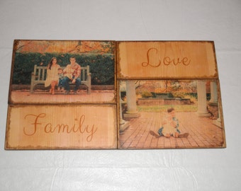 Family pictures, Custom photo transfer on wood, Picture display, 5th anniversary, Wood anniversary, pictures on wood, picture frame