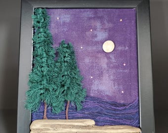 Lake Superior Dreams Framed Macrame Art