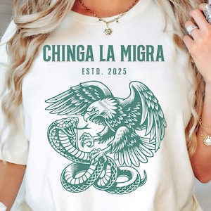Chinga La Migra Shirt, Eagle Snake Political Graphic Tee, Abolish Ice Protest Shirt, Social Justice Shirt, Immigrant Human Rights T-Shirt