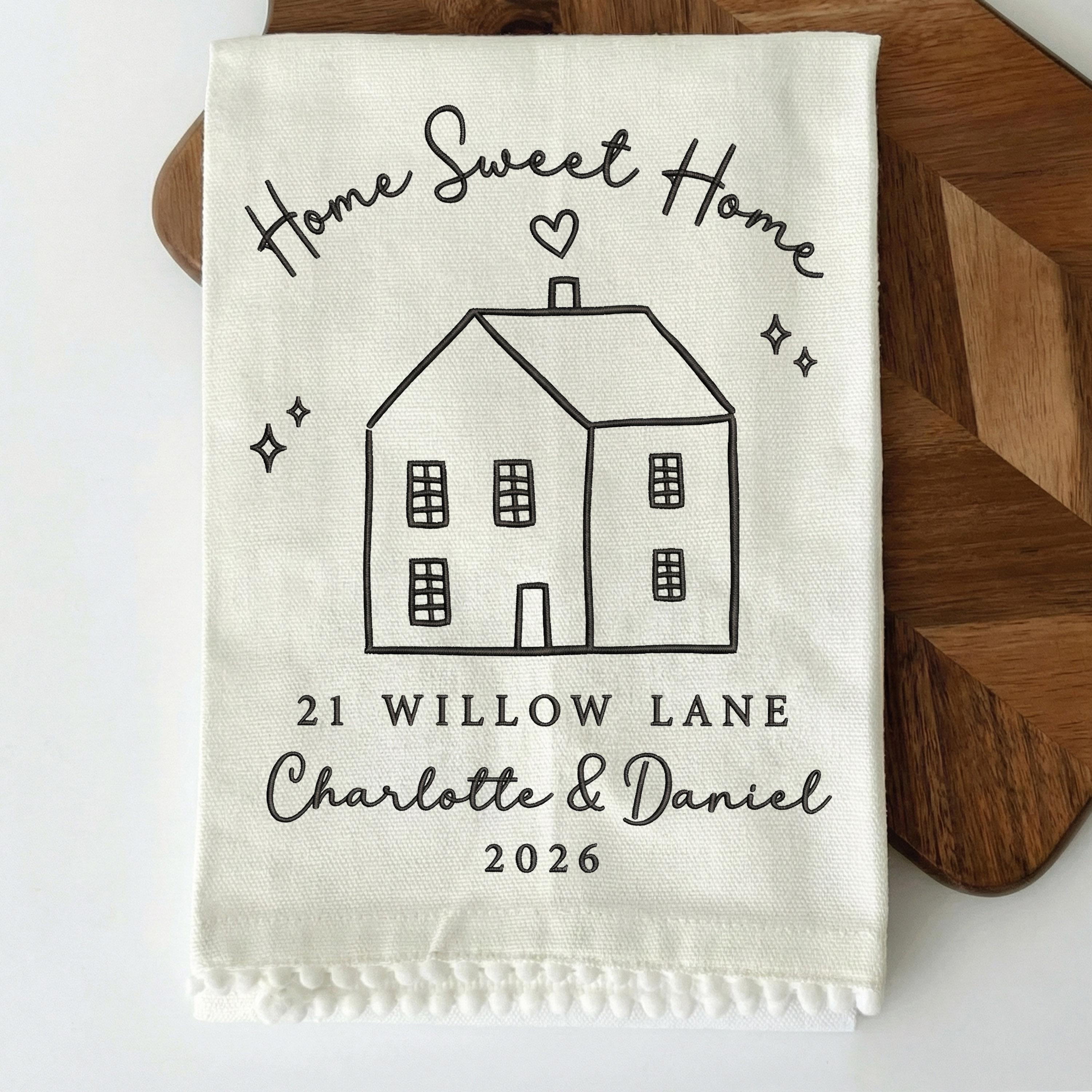 Custom New Home Embroidery Design, Personalized Home Address Machine ...