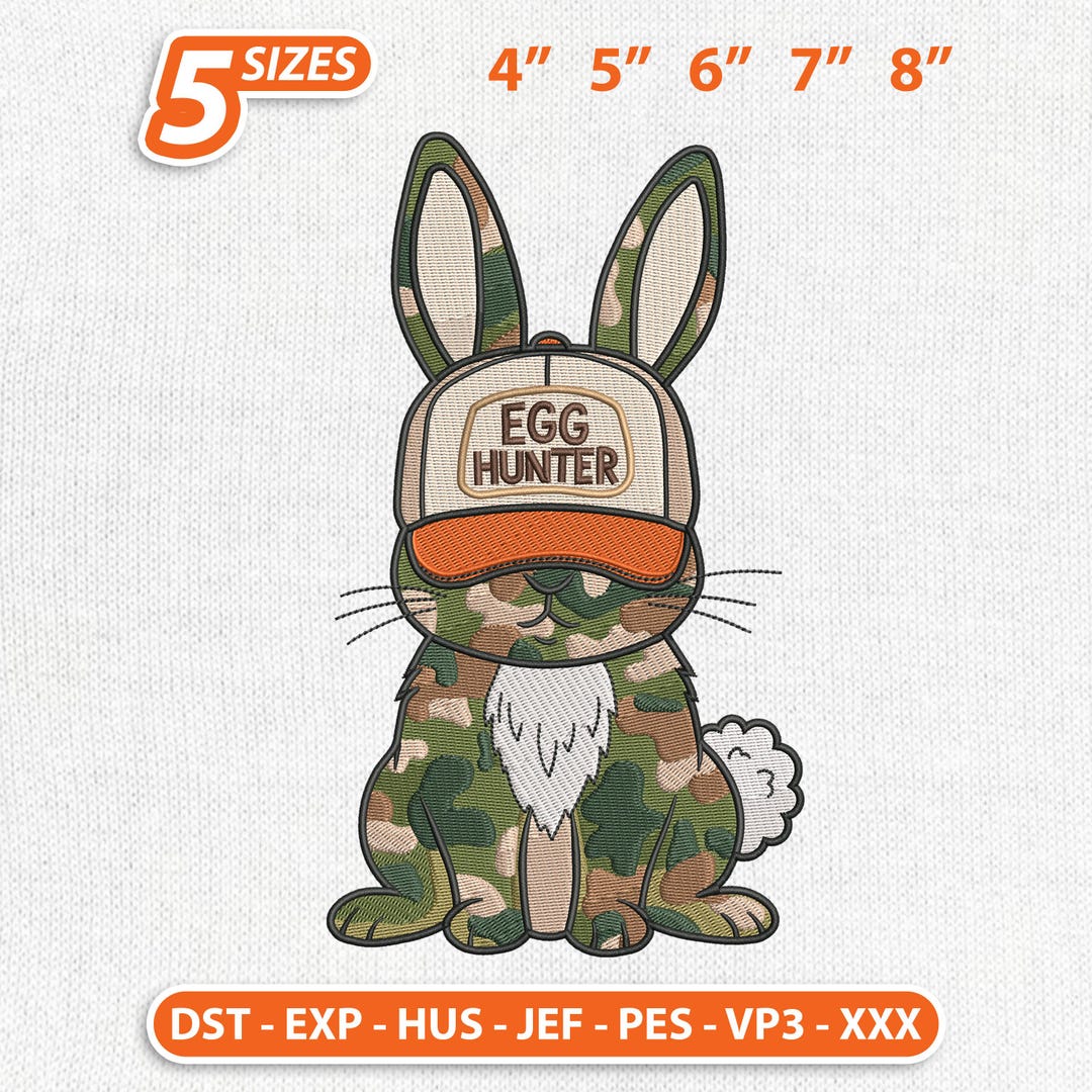 What Bunny Rabbit Camaflouges Egg Hunter Camouflage Rabbit Embroidery Design, Easter Bunny Baby Camo ...