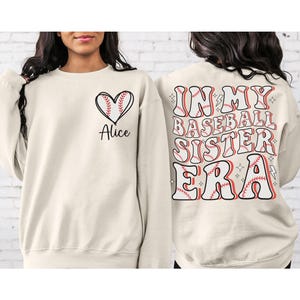 Custom Baseball Sister Shirt, Personalized Game Day Baseball Shirt for Sister, Baseball Mom T-Shirt, Sports Sister Tee, Baseball Lover Gift
