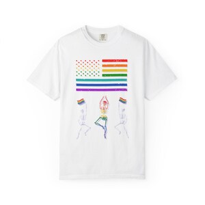 Pride Celebration T-Shirt, Unisex Rainbow Tee, LGBTQ+ Pride Shirt, Garment-Dyed Shirt, Inclusivity Apparel