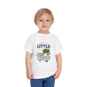 Fun Toddler Tee, Little But I Run This Crew T-Shirt, Kids&#39; Graphic Shirt, Cute Toddler Gift, Playtime Shirt, Family Matching Outfit