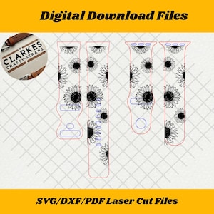 Sunflowers (type 2) - Laser Engraved Watch Strap Digital Download SVG