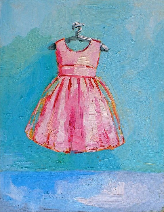 Items similar to Pink Dress Print on Etsy