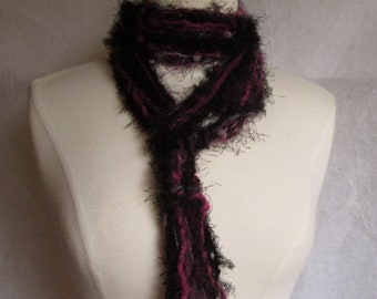 The Knotty Scarf in Shades of Mixed Berries & Black