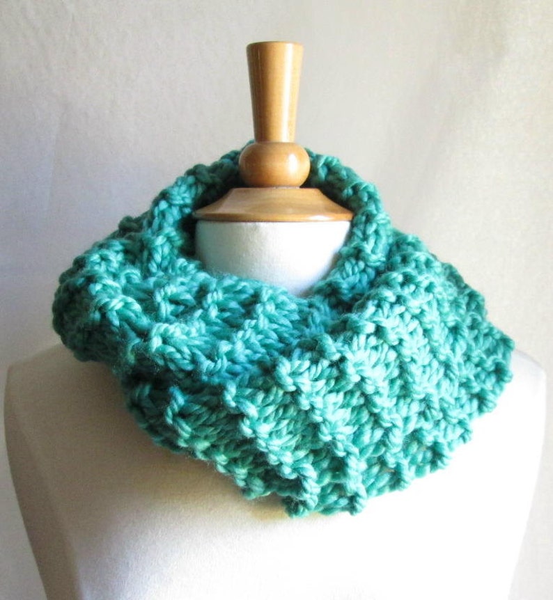 Cozy and Plush Mint Green Jade Cowl Scarf Neck Warmer image 1