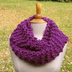 Plush Infinity Scarf Cowl in Bright and Bold Magenta