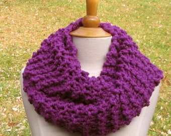 Plush Infinity Scarf Cowl in Bright and Bold Magenta