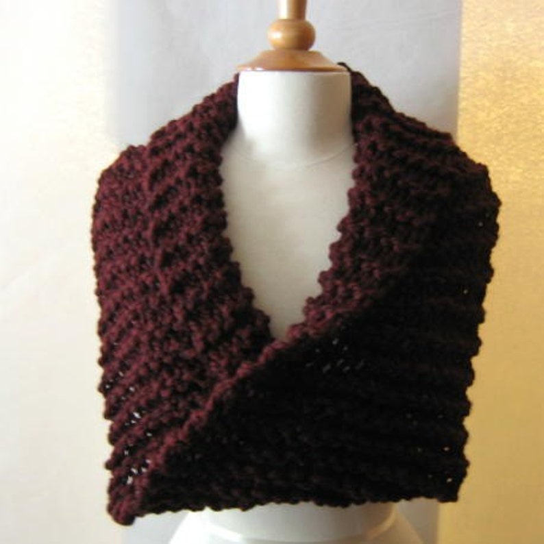 Soft and Plush Deep Burgundy Cowl Scarf Neck Warmer image 2