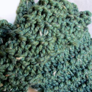 Plush Infinity Scarf Cowl in Juniper Green Blue image 4