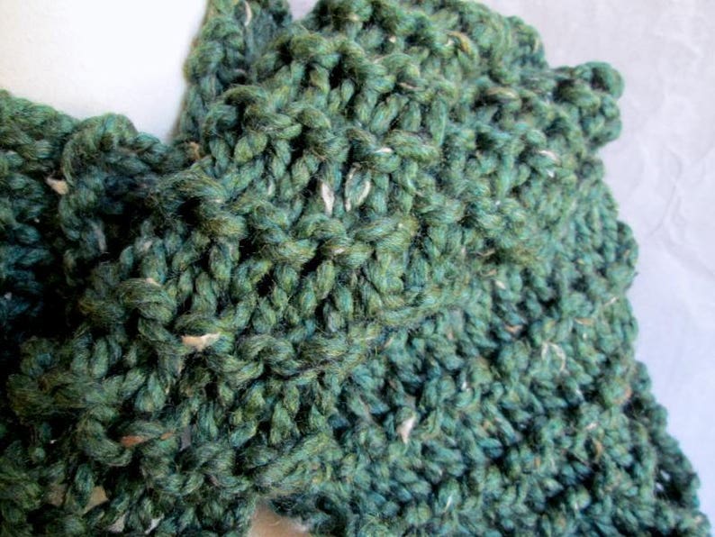 Plush Infinity Scarf Cowl in Juniper Green Blue image 4