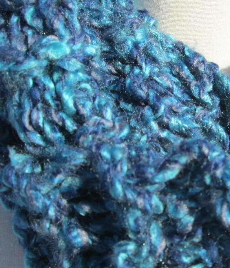 Mottled Ocean Blues Infinity Cowl Scarf Neck Warmer image 4