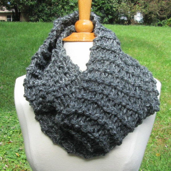 Charcoal Grey Infinity Cowl Scarf