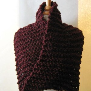 Soft and Plush Deep Burgundy Cowl Scarf Neck Warmer image 3