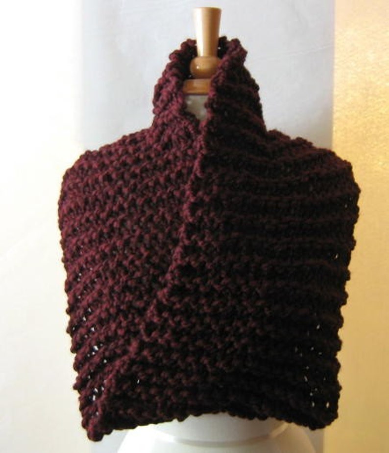 Soft and Plush Deep Burgundy Cowl Scarf Neck Warmer image 3