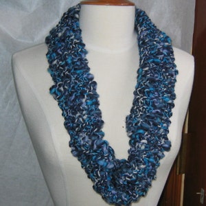 Favorite Blues Neck Warmer Cowl Navy and Turquoise