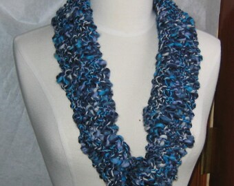 Favorite Blues Neck Warmer Cowl Navy and Turquoise
