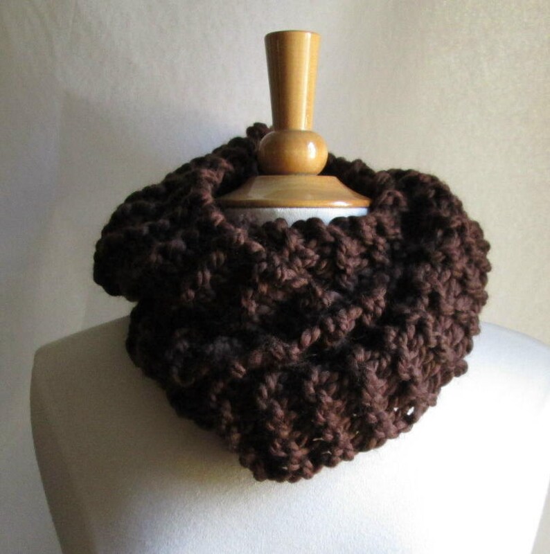 Cozy and Plush Chocolate Brown Cowl Scarf Neck Warmer image 1